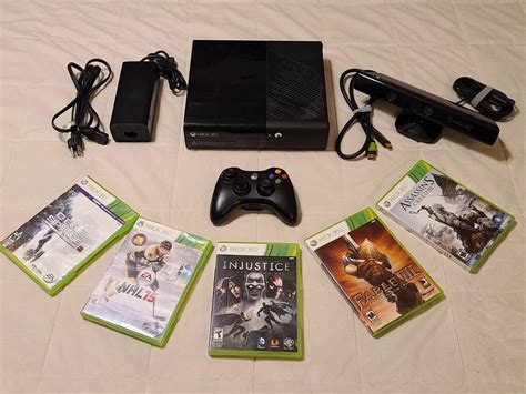 Microsoft Xbox 360 Slim E 4gb Black Console Bundle On Ebay