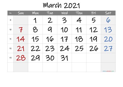 2021 Yearly Calendar With Week Number Printable In 2021 Calendar