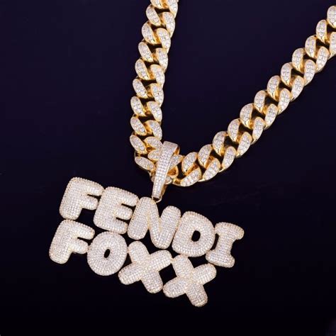 With 20mm Cuban Chain Custom Name Glisten Letters Chain Pendants