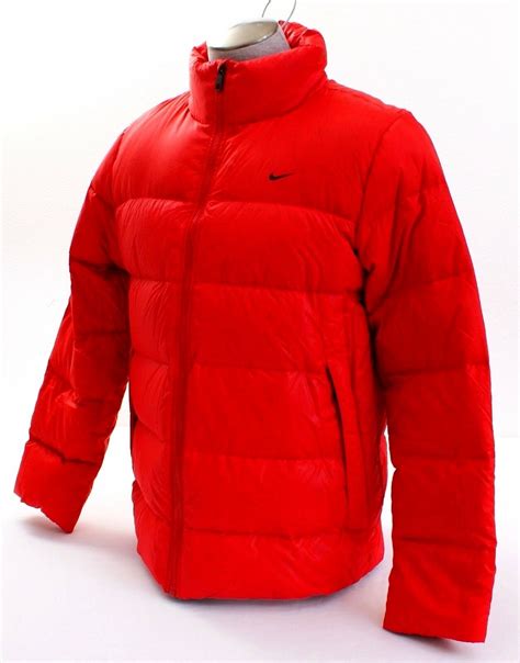 Nike Red Zip Front Down Filled Puffer Jacket Mens Nwt Outerwear