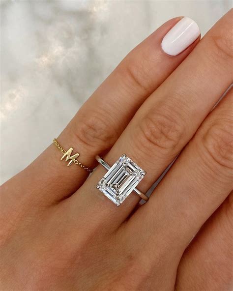 Emerald Cut Engagement Rings With Gold Band Riccda