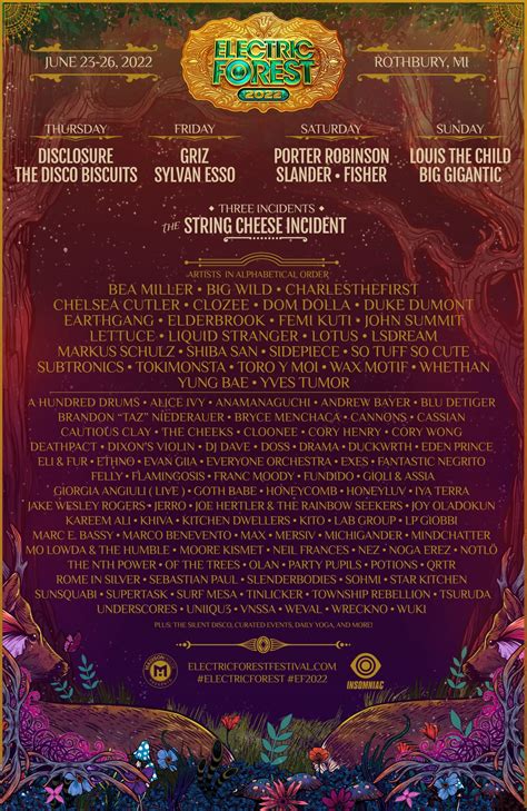 Electric Forest Reveals 2022 Festival Lineup Electronic Midwest