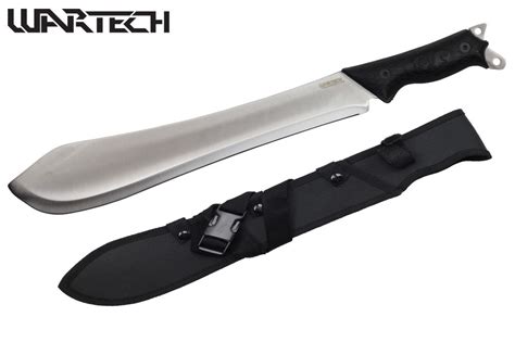 18 Wartech Full Tang Jungle Combat Machete Knife With Sheath Fixed