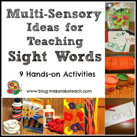 Multi Sensory Ideas For Teaching Sight Words Make Take