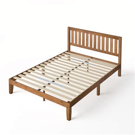 Zinus Alexia 37 Wood Platform Bed With Headboard Rustic Pine Full