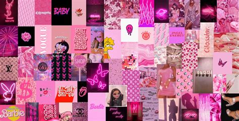 Neon Pink Boujee Aesthetic Wall Collage Kit Digital Download Etsy