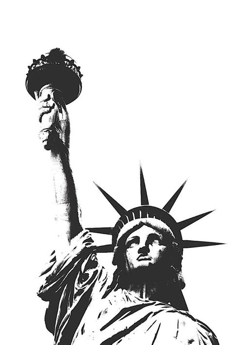 Statue Of Liberty Outline Outline Art Canvas Prints Stretched