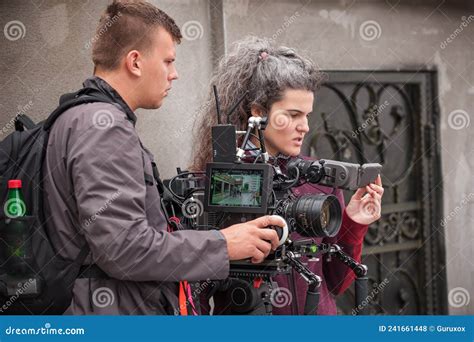 Behind The Scene First Assistant Focus Puller And Female Cameraman
