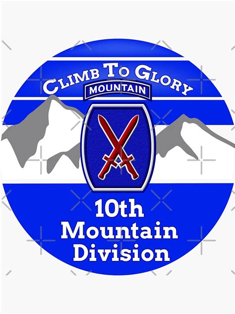 10th Mountain Division Climb To Glory Sticker By Soldieralways