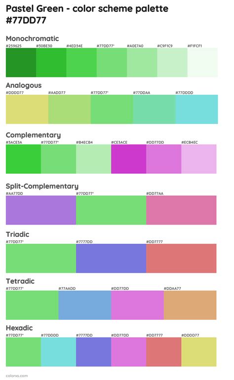 Pastel Green Color Palettes And Color Scheme Combinations