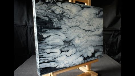 Acrylmalerei Demo Fluid Acrylic Painting Black White