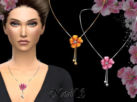 Carved Flower Necklace By Natalis At Tsr Sims 4 Updates