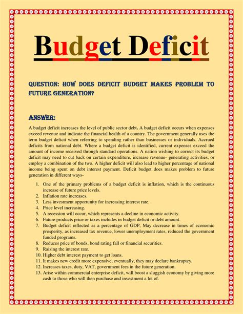 Pdf Budget Deficit