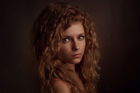 Portrait Of Woman Face Julia Yaroshenko Redhead Freckles Portrait