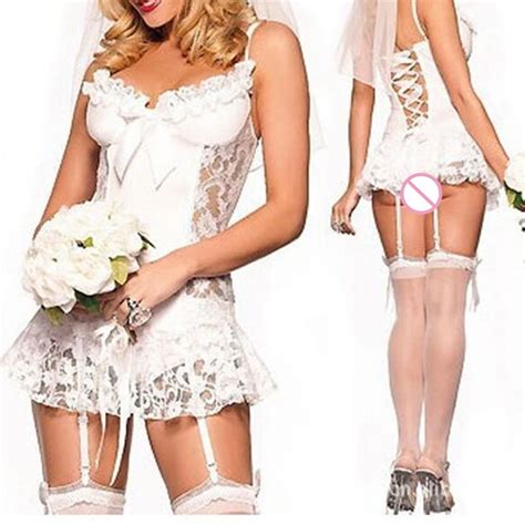 Sexy Lingerie Hot White Bride Wedding Dress Sexy Uniforms Role Play