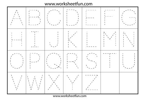 Big Letters Alphabet Tracing Sheets