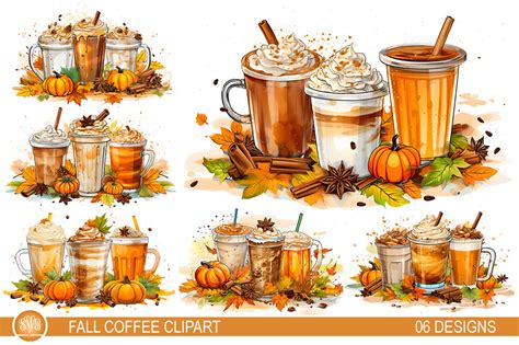 Fall Coffee Pumpkin Spice Latte Clipart Illustration Par Svgoriginalcreations · Creative Fabrica
