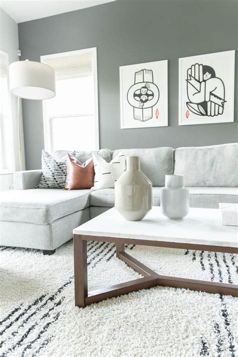 Gray Transitional Living Room With Two Vases Hgtv