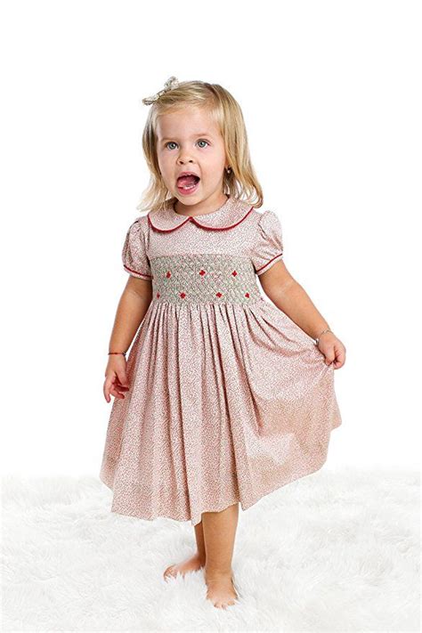 Toddler Girlss Hand Smocked Holiday Dress Floral Print 4t Smocked