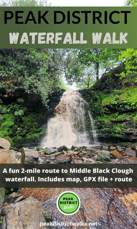 The Cover Of Peak District Water Fall Walk With Text That Reads Peak