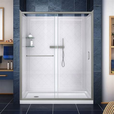 dreamline infinity z 44 48 w x 72 h single sliding semi frameless shower door and reviews wayfair