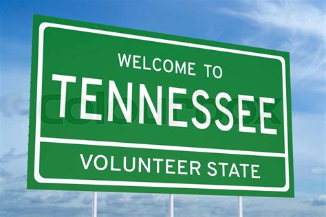 Welcome To Tennessee State Road Sign Stock Image Colourbox