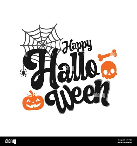 Happy Halloween Logo Vector Lettering Holiday Typography For The