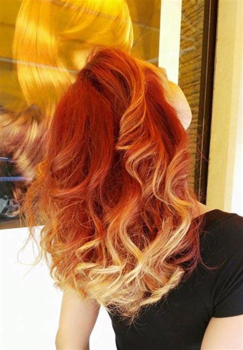 1000 Images About Fire Red Orange Ombre Hair On Pinterest Red To