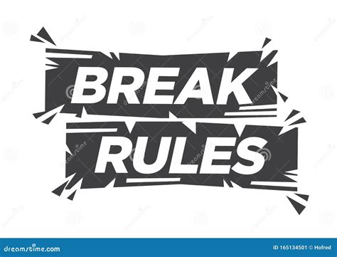 Break Rule Inspiring Motivation Typography Quote Stock Vector