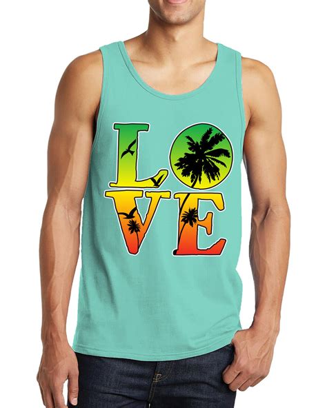 Love Jamaica Rasta Colorful Jamaican Pride Rastafari Mens Tank Top Ebay