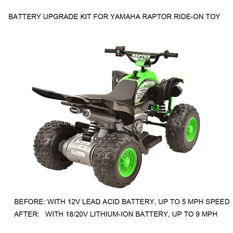 Action Wheels 12v Yamaha Raptor Battery Conversion Kit To 18v20v Tool Battery Ebay