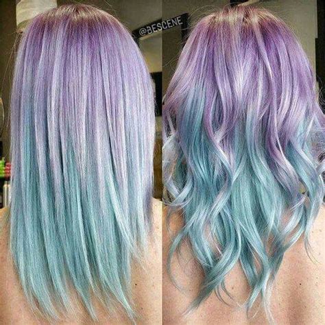 Purpleblue Green Hair Color Pastel Dyed Hair Hair Styles