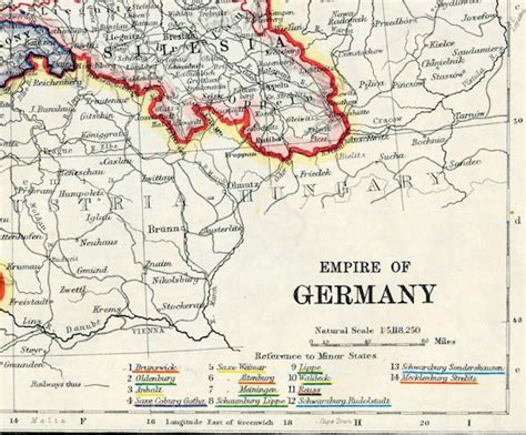 1914 Antique Map Of The Empire Of Germany By Bananastrudel On Etsy