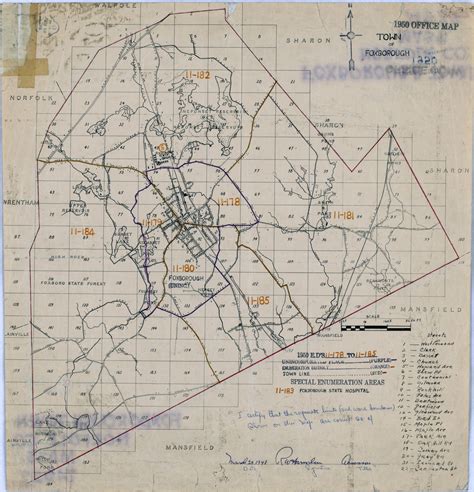 Foxborough Massachusetts 1858 Old Town Map With Homeowner Names