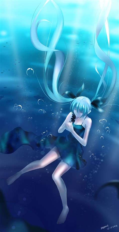 Safebooru 1girl Aqua Eyes Aqua Hair Hatsune Miku Twintails Vocaloid Zodake 1175473