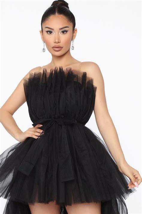 Exclusive After Party Tulle Maxi Dress Black Fashion Nova Dresses