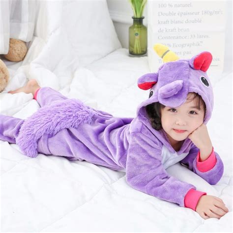 Kids Flannel Pajamas Sleepwear Animal Cosplay Cute Cartoons Comfortable