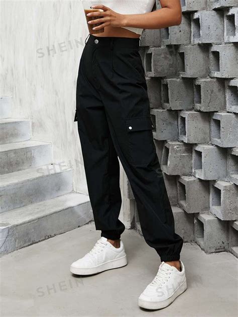 Solid Cargo Pants SHEIN USA