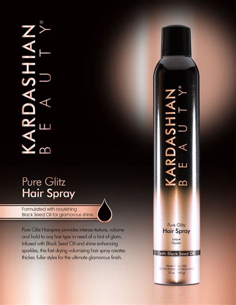Kardashian Beauty Pure Glitz Hair Spray 340ml Kardashian Beauty Black