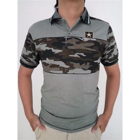 Jual Baju Kaos Polo Kerah Kemeja Army Tentara Loreng Tni Shopee Indonesia