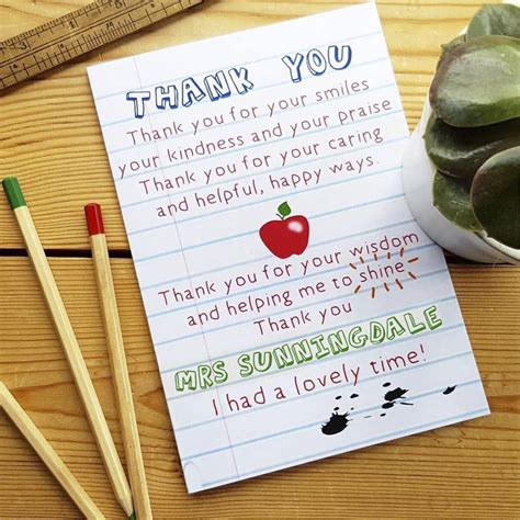 Best Teacher Ever Personalised Card Card For Teacher Thank You Teacher Card Personalised Teacher