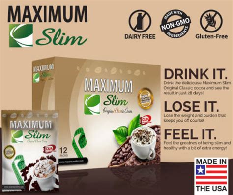 Maximum Slim Original Classic Cocoa Maximumslim Health Products