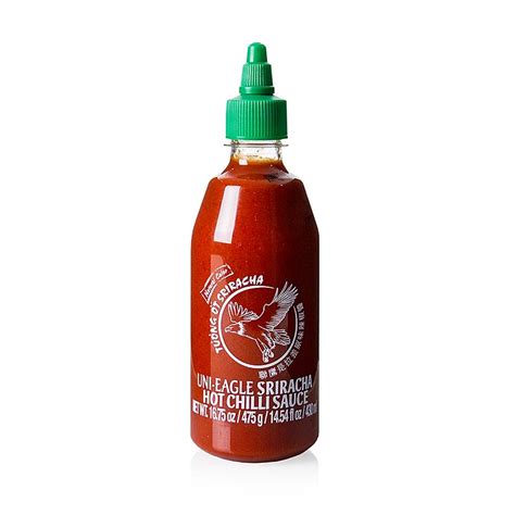Chili Sauce Sriracha Spicy With Garlic Squeeze Bottle Uni Eagle 430 Ml Pe Bottle