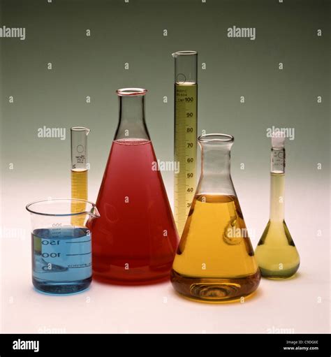 Examples Of Laboratory Glassware Flasks And Beakers Stock Photo Alamy
