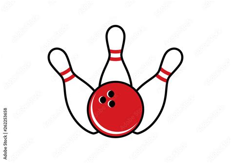 Bowling Pins And Bowling Ball Vector Bowling Icon Isolated On A White
