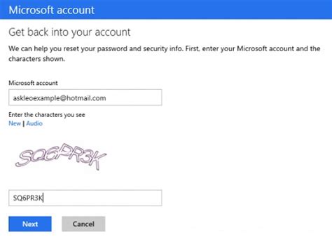 methods to recover lost or forgotten hotmail password