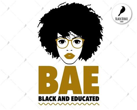 Black And Educated Woman With Glasses Black Silhouette And Color Svg