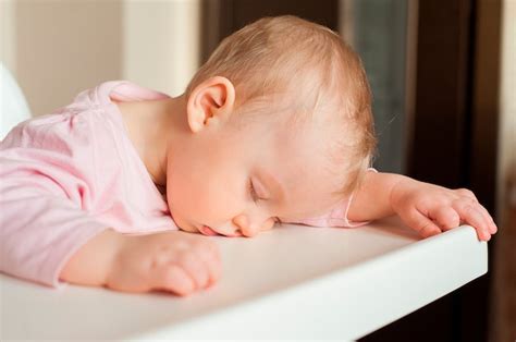 Premium Photo Tired Child Sleeping In Highchair After The Lunch Cute