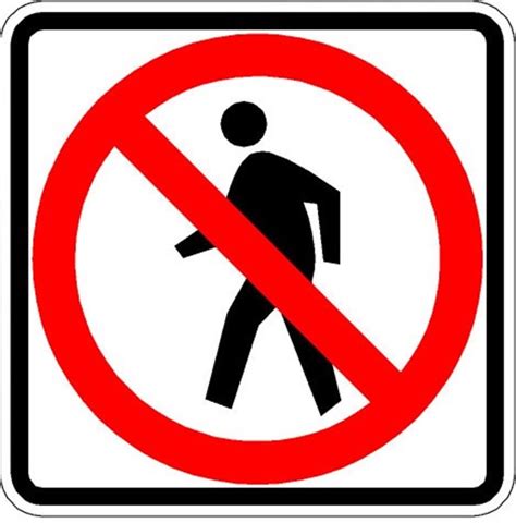 Traffic Signs And Safety R9 3a 20x30 No Pedestrian Crossing Symbol
