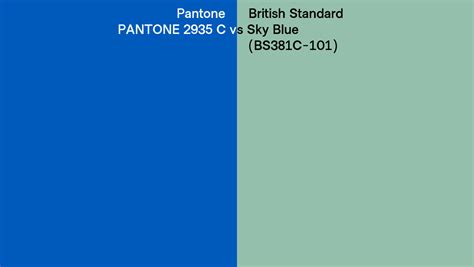 Pantone 2935 C Vs British Standard Sky Blue Bs381c 101 Side By Side